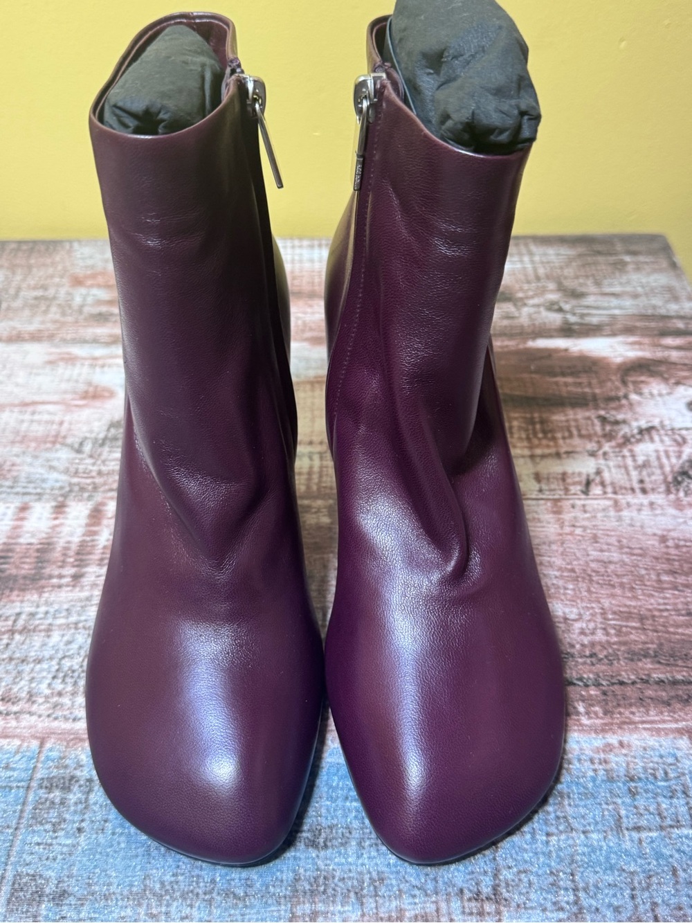 Burberry Women’s Burgundy Leather Ankle Boots - Sleek Side-Zip Design